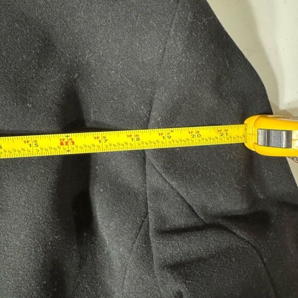 Joseph Abboud Men's Black Wool Cashmere Blend  Overcoat Topcoat Peacoat Size 46R - Picture 6 of 12